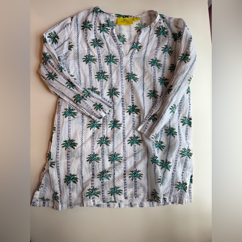 Roller Rabbit Green Palm Print Tunic
